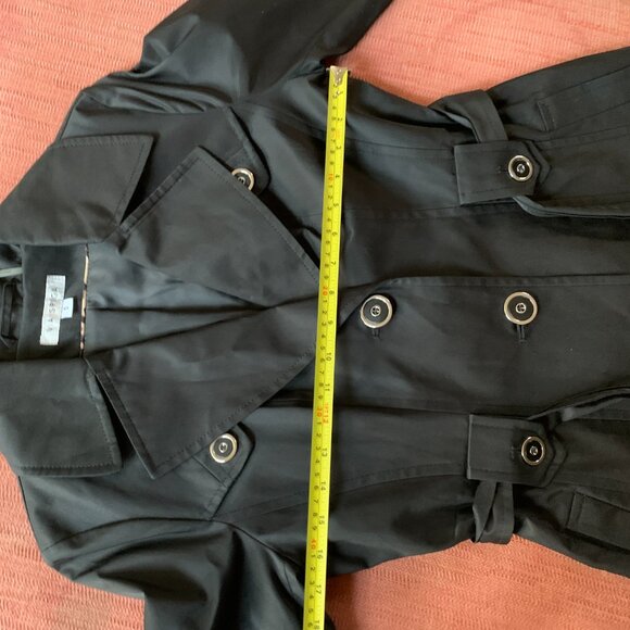 Via Spiga Black Trench Coat Small Timeless Quiet Luxury Classic - Picture 8 of 9